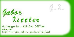 gabor kittler business card